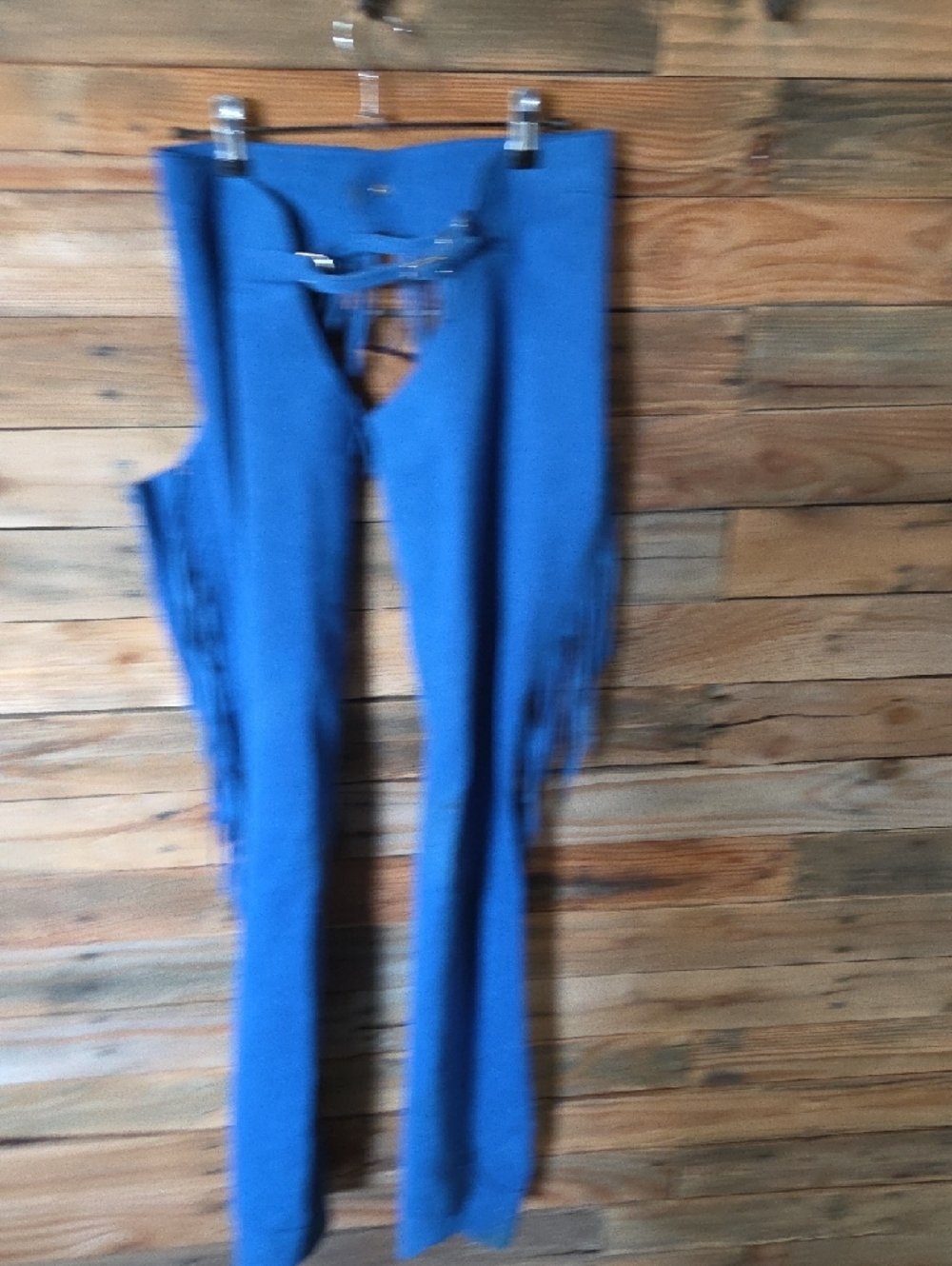 Blue Fringe Women's Jeans Chaps - Picture 3 of 3